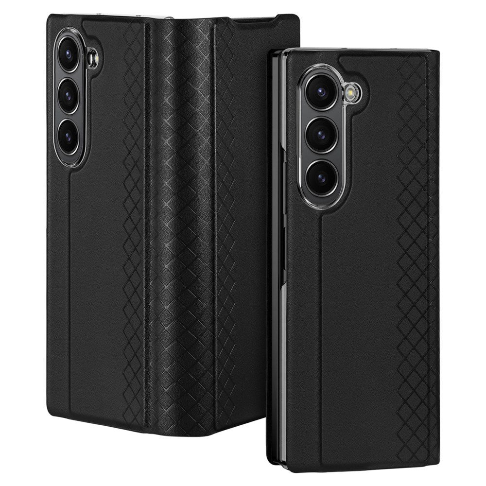 Samsung Galaxy Z Fold6 DUX DUCIS Bril Series Leather Flip Cover - Svart