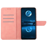 EIDERWOOD Samsung Galaxy S24 FE mønstret flipdeksel i lær m. Lommebok og stropp - Rosa