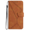 EIDERWOOD Samsung Galaxy S24 FE mønstret flipdeksel i lær m. Lommebok og stropp - brun