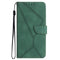 EIDERWOOD Samsung Galaxy S24 FE mønstret flipdeksel i lær m. Lommebok og stropp - Grønn