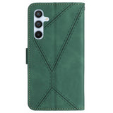 EIDERWOOD Samsung Galaxy S24 FE mønstret flipdeksel i lær m. Lommebok og stropp - Grønn