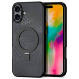 iPhone 16 - DUX DUCIS fleksibelt plastdeksel m. Stativ - MagSafe-kompatibel - Gjennomsiktig/Sort