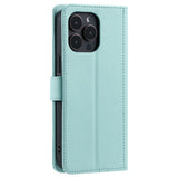 EIDERWOOD iPhone 16 Pro Max Leather Flip Cover m. Veske og stropp - Rhombus - Turkis