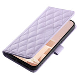 EIDERWOOD iPhone 16 Pro Max Leather Flip Cover m. Veske og stropp - Rhombus - Lilla