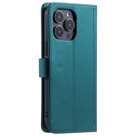 EIDERWOOD iPhone 16 Pro Max Leather Flip Cover m. Lommebok og stropp - Rhombus - Grønn