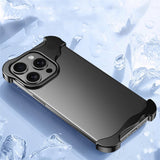 iPhone 15 Pro 2-i-1 Metal Bumper Cover - Sort