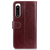 Sony Xperia 5 IV Classic Leather Flip Cover m. Stativ og lommebok - brun