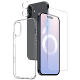 iPhone 16 Plus NORTHJO 360° Protection Set inkl. Cover & Skærmbeskyttelse & Kameralinsebeskyttelse - Gennemsigtig