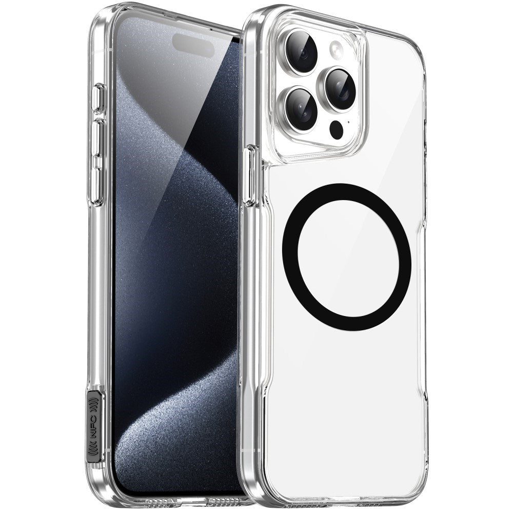 EIDERWOOD iPhone 16 Pro Hybrid plastbakdeksel - MagSafe-kompatibel - Gjennomsiktig / Svart