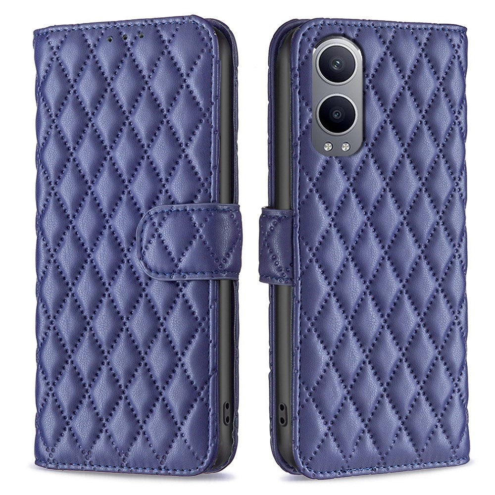 EIDERWOOD OnePlus Nord CE4 Lite (5G) Leather Flip Cover m. Lommebok &amp; stropp - Rhombus - Blå