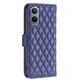 EIDERWOOD OnePlus Nord CE4 Lite (5G) Leather Flip Cover m. Lommebok &amp; stropp - Rhombus - Blå