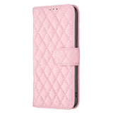 EIDERWOOD OnePlus Nord CE4 Lite (5G) Leather Flip Cover m. Lommebok og stropp - Rhombus - Rosa