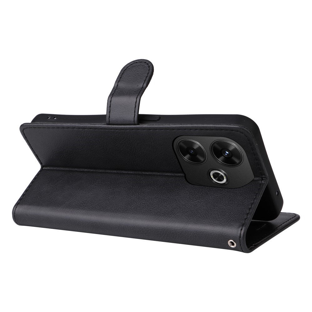 EIDERWOOD Xiaomi Redmi 13 flip-deksel i kunstskinn m. Lommebok og stropp - Svart