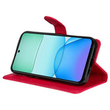 EIDERWOOD Xiaomi Redmi 13 flip-deksel i kunstskinn m. Lommebok og stropp - rød