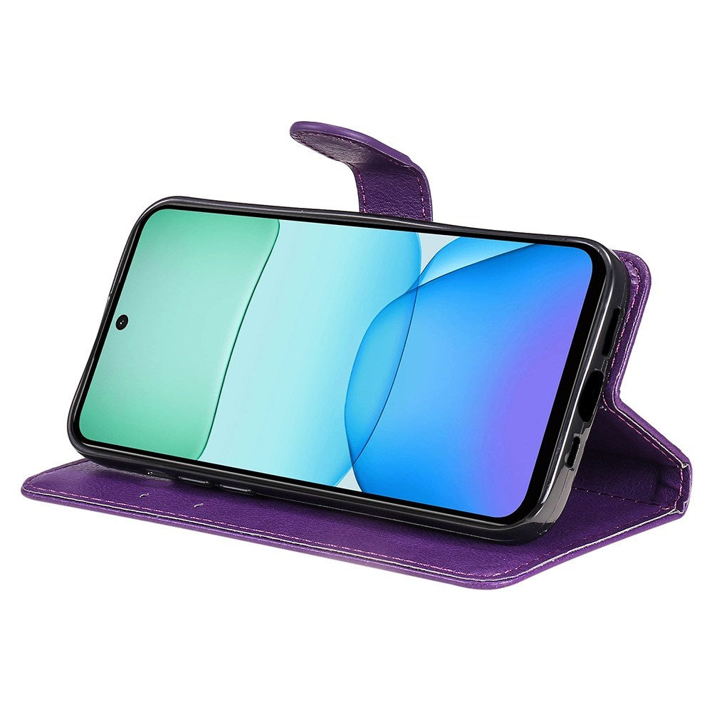 EIDERWOOD Xiaomi Redmi 13 flip-deksel i kunstskinn m. Veske og stropp - Lilla