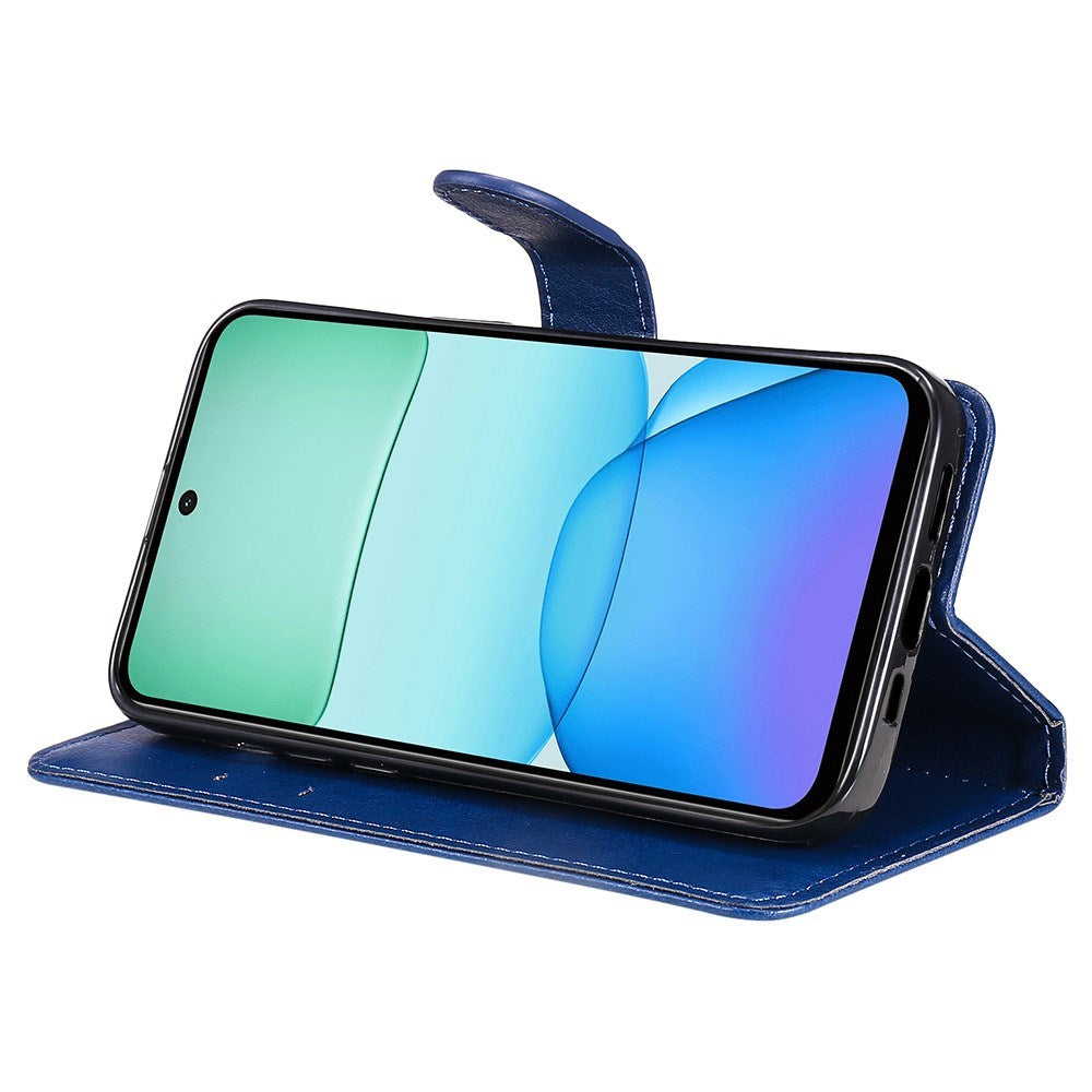 EIDERWOOD Xiaomi Redmi 13 flip-deksel i kunstskinn m. Lommebok og stropp - blå