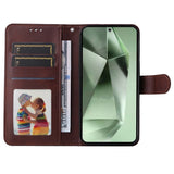 EIDERWOOD Samsung Galaxy S24 FE Leather Flip Cover m. Lommebok og stropp - brun