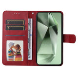 EIDERWOOD Samsung Galaxy S24 FE Leather Flip Cover m. Lommebok og stropp - rød