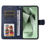 EIDERWOOD Samsung Galaxy S24 FE Leather Flip Cover m. Lommebok og stropp - blå