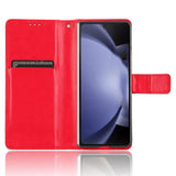 EIDERWOOD Samsung Galaxy Z Fold6 Leather Flip Cover m. Lommebok og stropp - rød