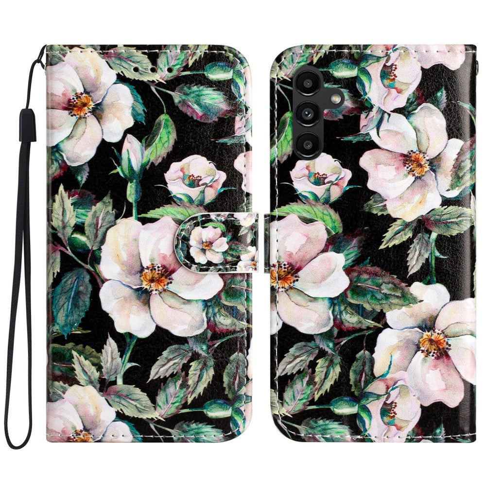 EIDERWOOD Samsung Galaxy S24 FE Vegan Leather Flip Cover m. Stropp og veske - Magnolia Flowers