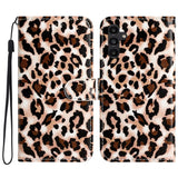 EIDERWOOD Samsung Galaxy S24 FE Vegan Leather Flip Cover m. Stropp og lommebok - leopardtrykk