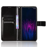 HTC U24 Pro (5G) - EIDERWOOD glanset skinndeksel m. Lommebok og stropp - Svart