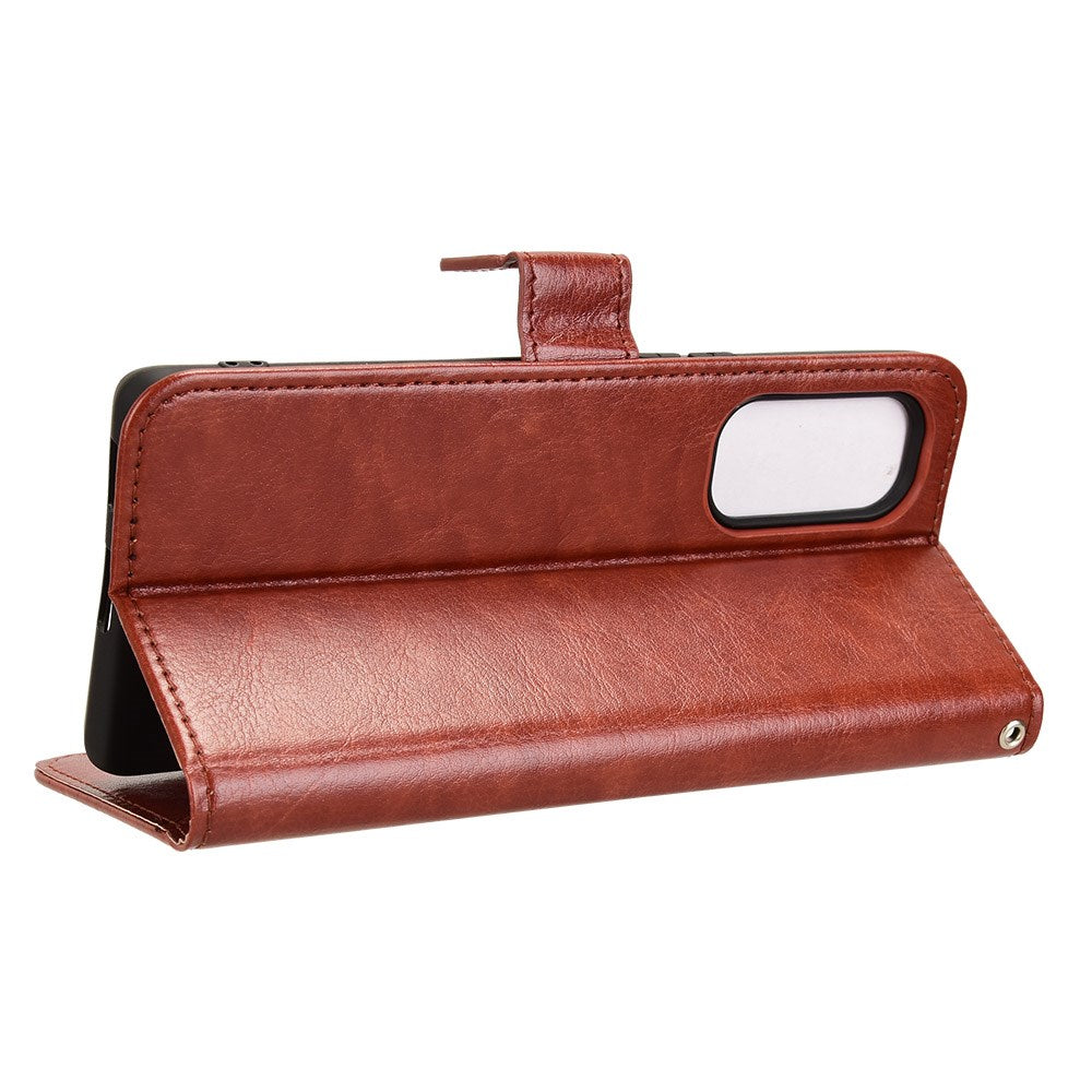 HTC U24 Pro (5G) - EIDERWOOD glanset skinndeksel m. Lommebok og stropp - brun