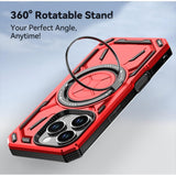 EIDERWOOD iPhone 16 Pro Håndværker Bagside Cover m. Magnetisk Kickstand - MagSafe Kompatibel - Rød