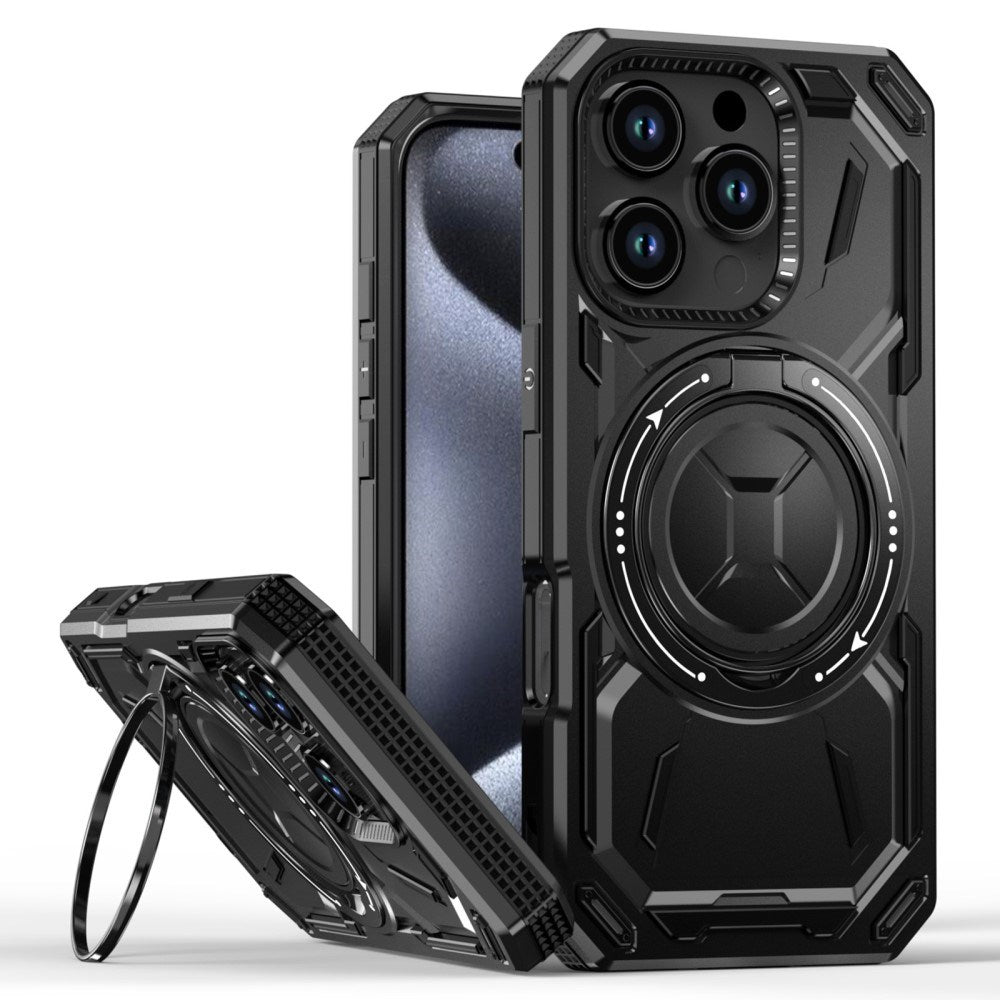 EIDERWOOD iPhone 16 Pro Craftsman Bakdeksel m. Magnetisk støtteben - MagSafe-kompatibel - Svart