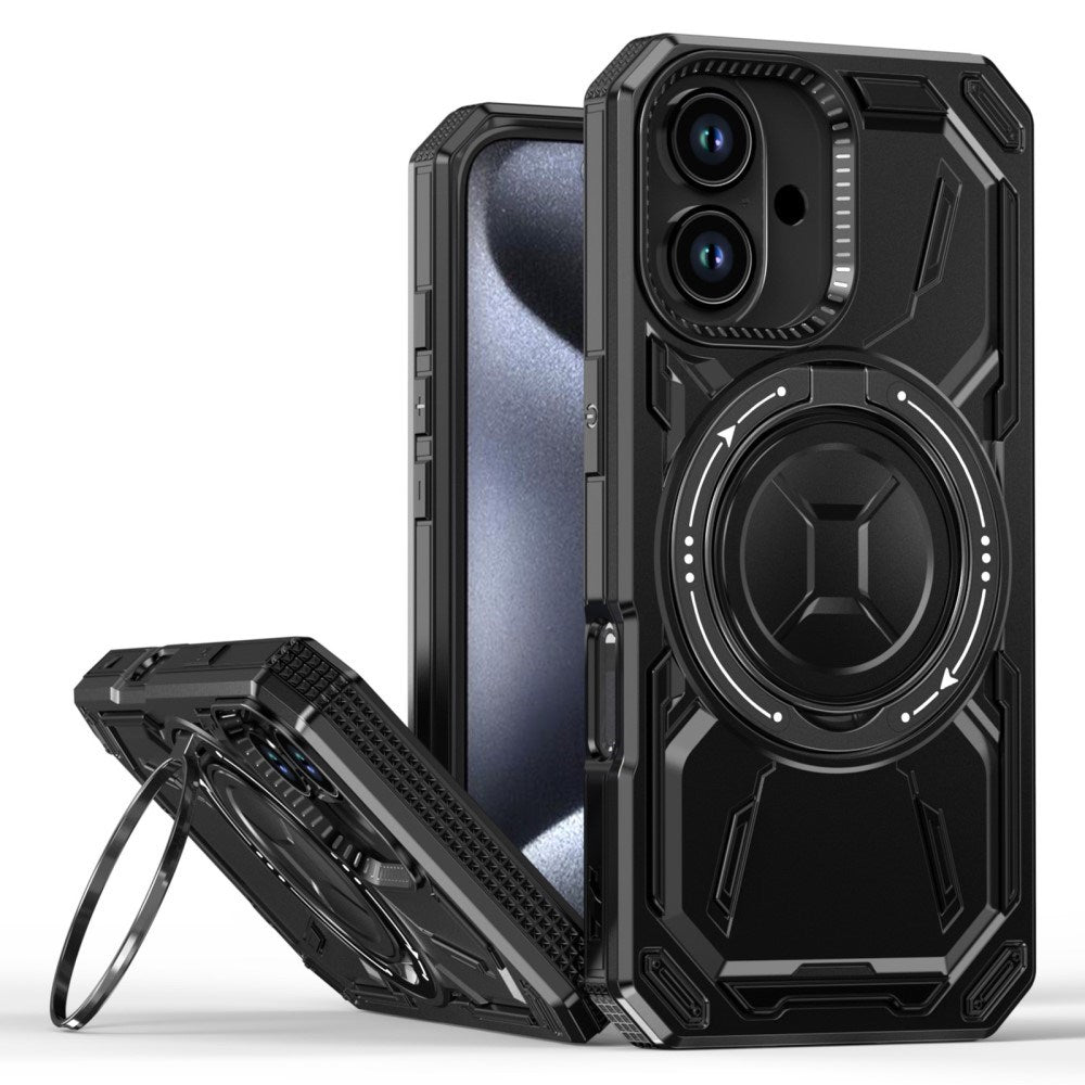 EIDERWOOD iPhone 16 Craftsman Bakdeksel m. Magnetisk støtteben - MagSafe-kompatibel - Svart