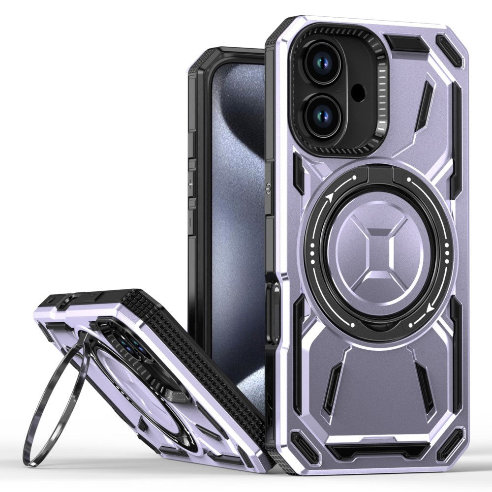 EIDERWOOD iPhone 16 Craftsman Bakdeksel m. Magnetisk stativ - MagSafe-kompatibel - Lys lilla