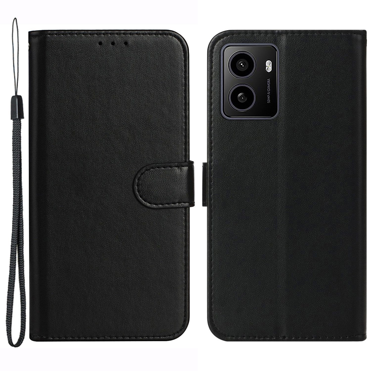 HMD Pulse/Pro/Plus - EIDERWOOD Skinntrekk m. Lommebok og stropp - Svart