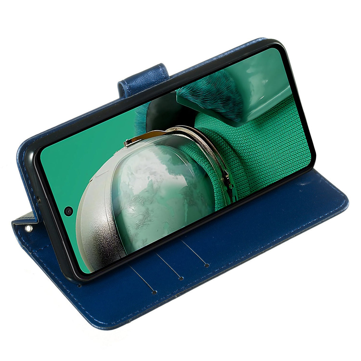 HMD Pulse/Pro/Plus - EIDERWOOD Skinntrekk m. Lommebok og stropp - blå