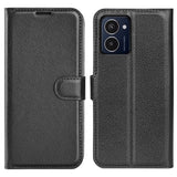 HMD Pulse/Pro/Plus - EIDERWOOD Vegan Leather Flip Cover m. Kortholder og stativfunksjon - svart