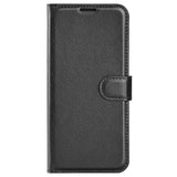 HMD Pulse/Pro/Plus - EIDERWOOD Vegan Leather Flip Cover m. Kortholder og stativfunksjon - svart
