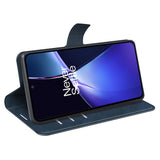 EIDERWOOD OnePlus Nord CE4 Lite (5G) Leather Flip Cover m. Kortholder &amp; magnetisk lukking - blå