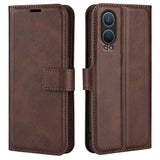EIDERWOOD OnePlus Nord CE4 Lite (5G) Leather Flip Cover m. Kortholder og magnetisk lukking - brun
