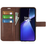 EIDERWOOD OnePlus Nord CE4 Lite (5G) Leather Flip Cover m. Kortholder og magnetisk lukking - brun