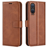 EIDERWOOD OnePlus Nord CE4 Lite (5G) Leather Flip Cover m. Kortholder &amp; magnetisk lukking - lysebrun