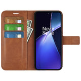 EIDERWOOD OnePlus Nord CE4 Lite (5G) Leather Flip Cover m. Kortholder &amp; magnetisk lukking - lysebrun