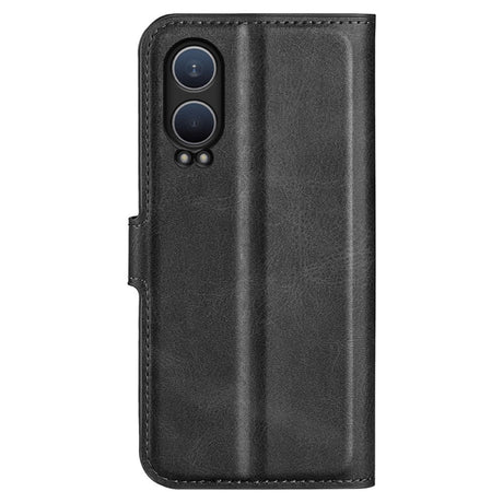 EIDERWOOD OnePlus Nord CE4 Lite (5G) Leather Flip Cover m. Kortholder og magnetisk lukking - svart