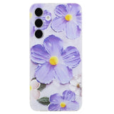 EIDERWOOD Samsung Galaxy S24 FE fleksibelt plastdeksel m. Motiv - Transparente / Lilla blomster
