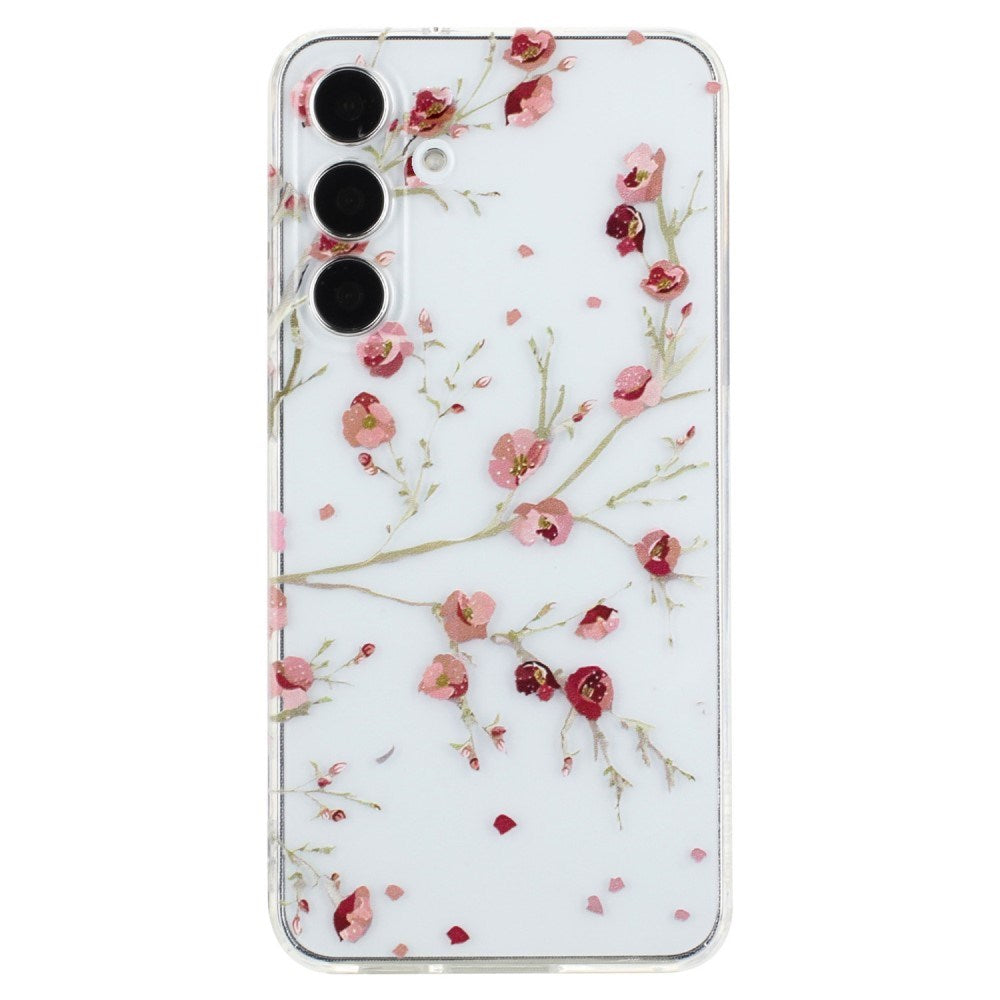 EIDERWOOD Samsung Galaxy S24 FE fleksibelt plastdeksel m. Motiv - Transparent / Blomster