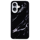 EIDERWOOD iPhone 16 Plus Fleksibelt Plastik Bagside Cover m. Marmor Design - Sort