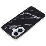 EIDERWOOD iPhone 16 Plus Fleksibelt Plastik Bagside Cover m. Marmor Design - Sort