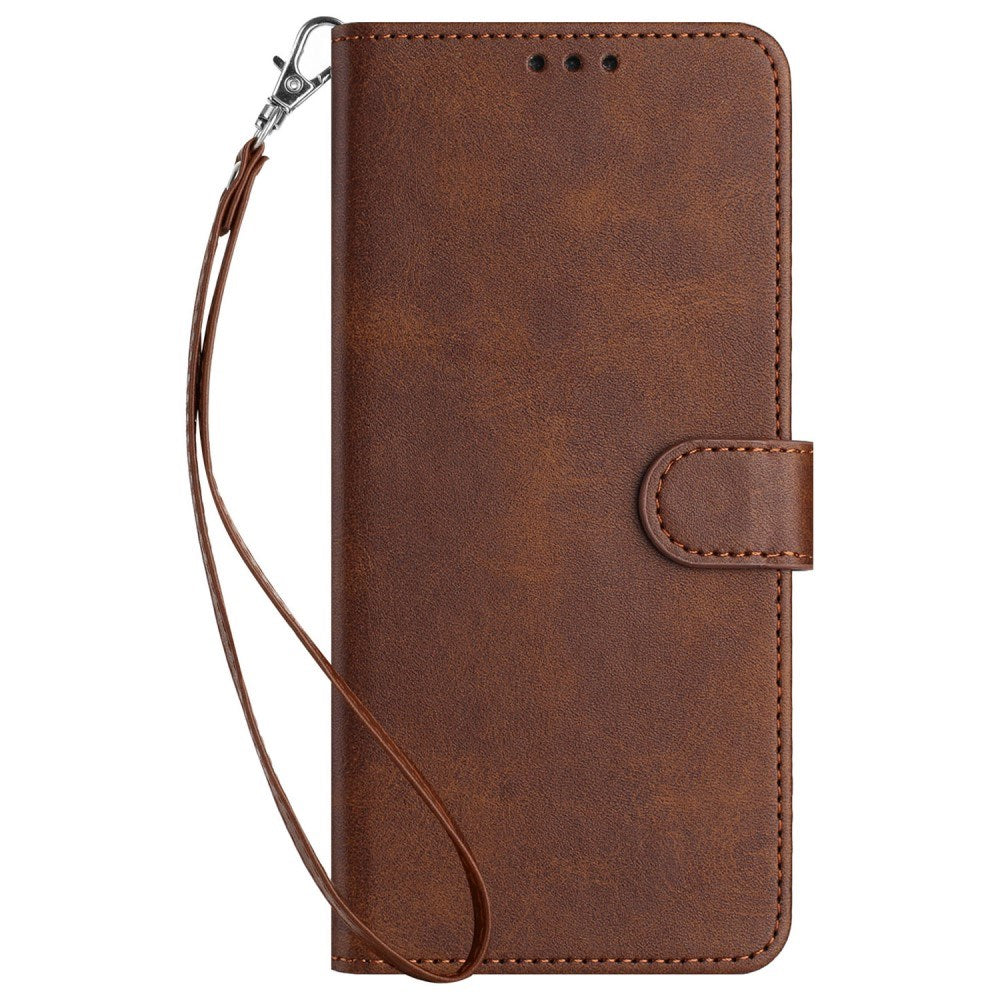 EIDERWOOD Motorola G85 (5G) Leather Flip Cover m. Kortholder &amp; stropp - brun