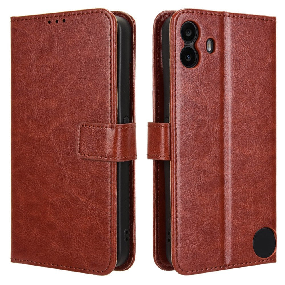 Ingenting CMF Telefon 1 - EIDERWOOD Faux Leather Flip Cover m. Stropp - Brun