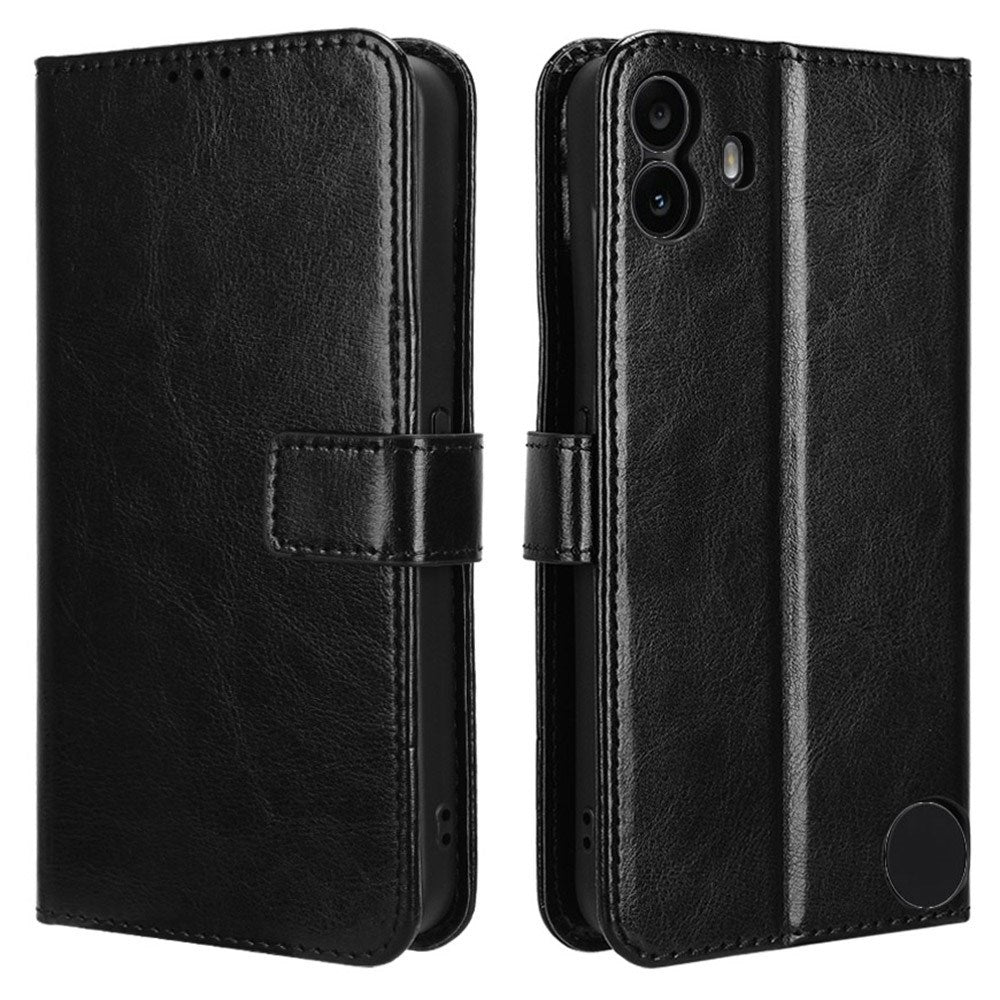 Ingenting CMF Telefon 1 - EIDERWOOD Faux Leather Flip Cover m. Stropp - Svart