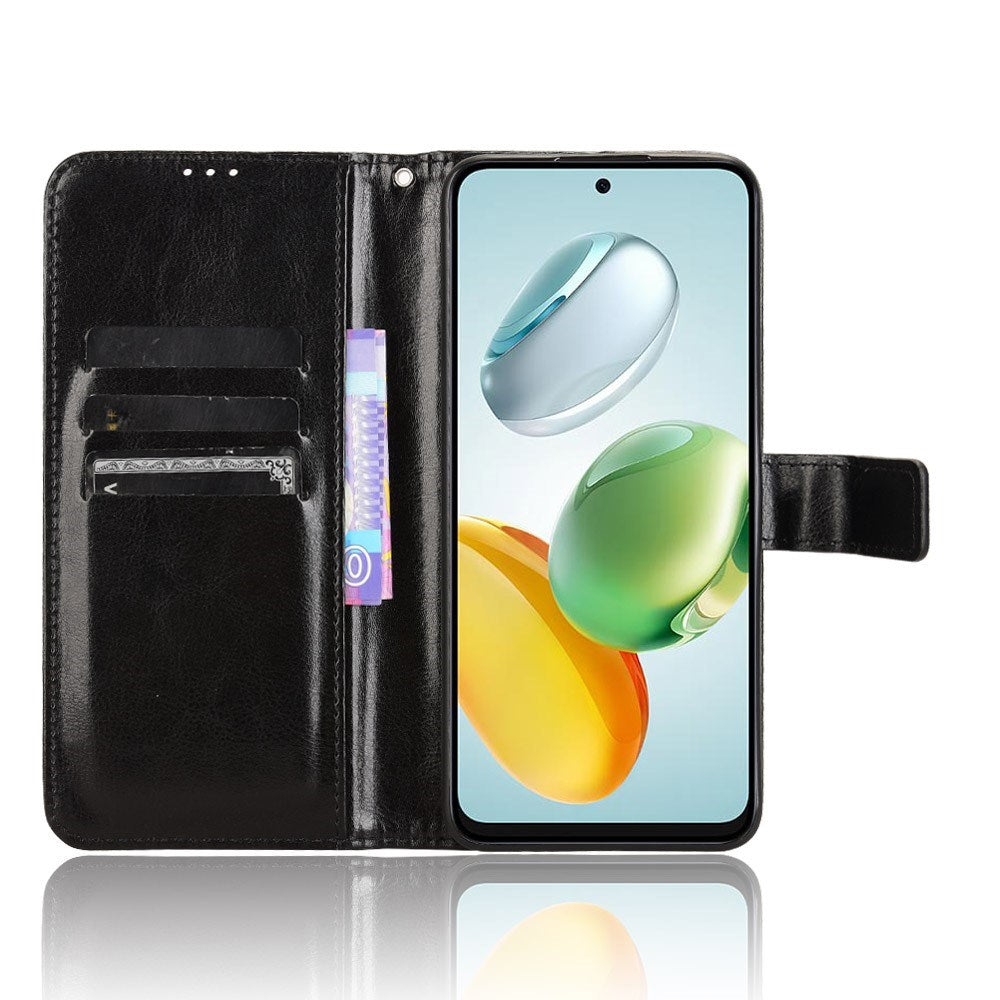 Honor 200 Smart - EIDERWOOD Kunstlæder Flip Cover m. Strop - Sort